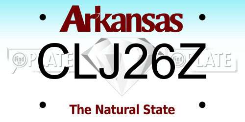 CLJ26Z Arkansas License Plate