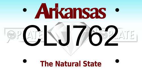 CLJ762 Arkansas License Plate