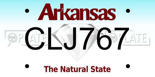 CLJ767 Arkansas License Plate