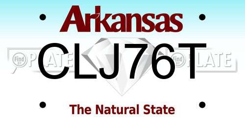 CLJ76T Arkansas License Plate