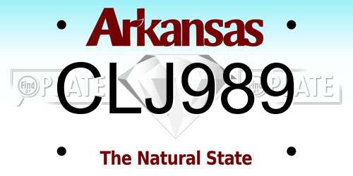 CLJ989 Arkansas License Plate