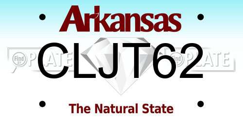 CLJT62 Arkansas License Plate