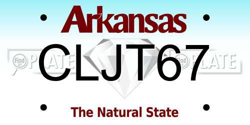CLJT67 Arkansas License Plate