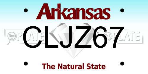 CLJZ67 Arkansas License Plate