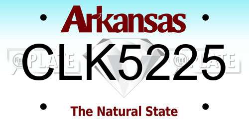 CLK5225 Arkansas License Plate