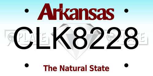 CLK8228 Arkansas License Plate