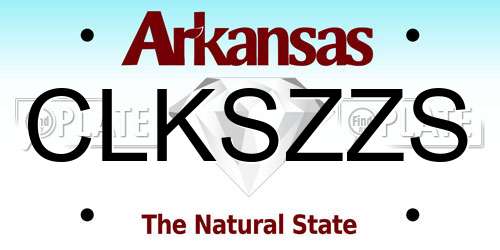 CLKSZZS Arkansas License Plate
