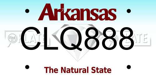 CLQ888 Arkansas License Plate