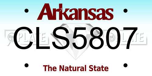 CLS5807 Arkansas License Plate