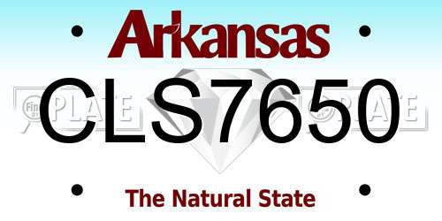 CLS7650 Arkansas License Plate