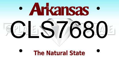 CLS7680 Arkansas License Plate