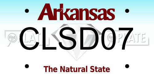CLSD07 Arkansas License Plate