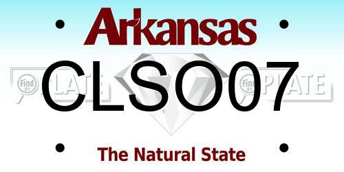 CLSO07 Arkansas License Plate