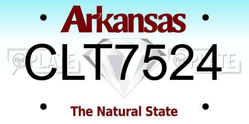 CLT7524 Arkansas License Plate