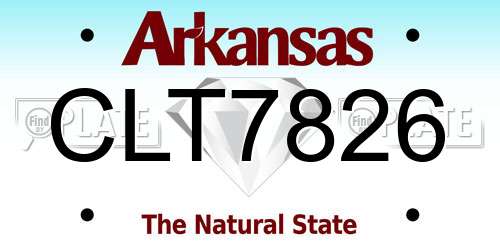 CLT7826 Arkansas License Plate