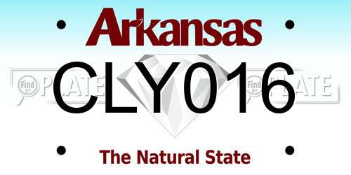 CLY016 Arkansas License Plate