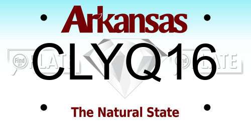 CLYQ16 Arkansas License Plate