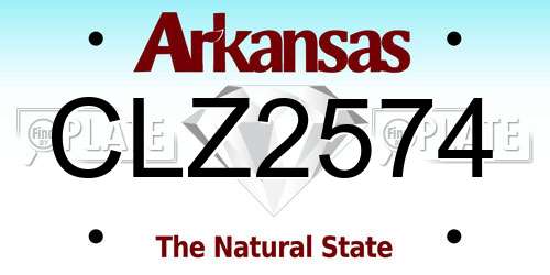 CLZ2574 Arkansas License Plate