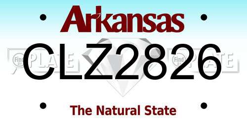 CLZ2826 Arkansas License Plate