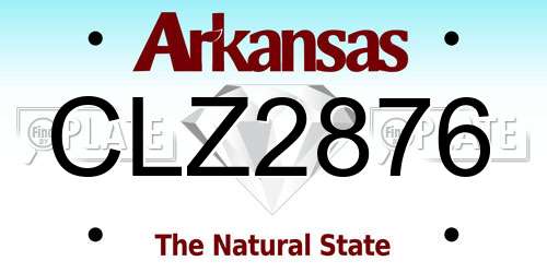 CLZ2876 Arkansas License Plate