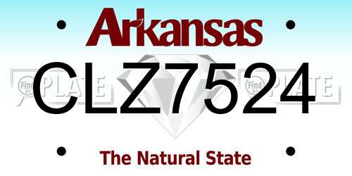 CLZ7524 Arkansas License Plate