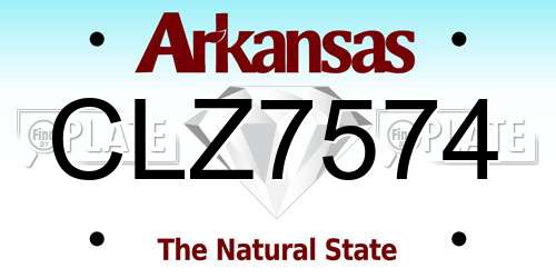CLZ7574 Arkansas License Plate