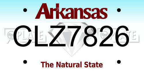 CLZ7826 Arkansas License Plate