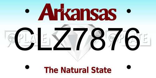 CLZ7876 Arkansas License Plate