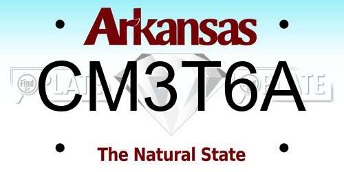 CM3T6A Arkansas License Plate