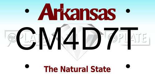 CM4D7T Arkansas License Plate