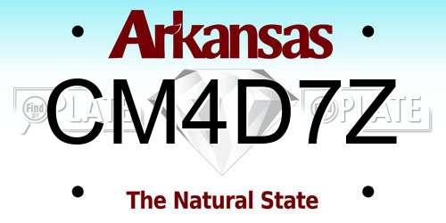CM4D7Z Arkansas License Plate