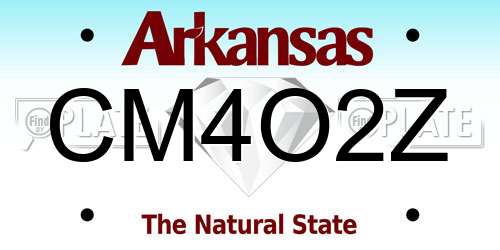 CM4O2Z Arkansas License Plate