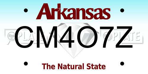 CM4O7Z Arkansas License Plate