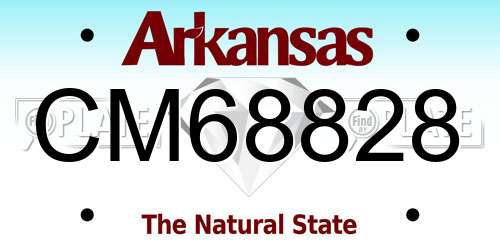 CM68828 Arkansas License Plate
