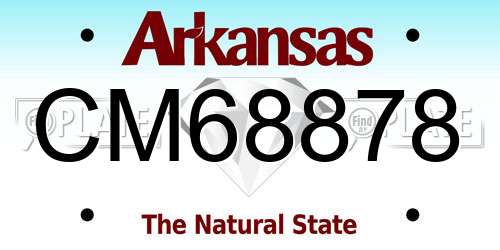 CM68878 Arkansas License Plate