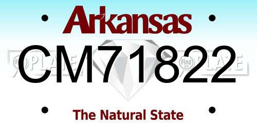 CM71822 Arkansas License Plate