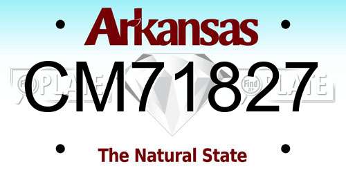 CM71827 Arkansas License Plate