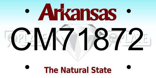 CM71872 Arkansas License Plate