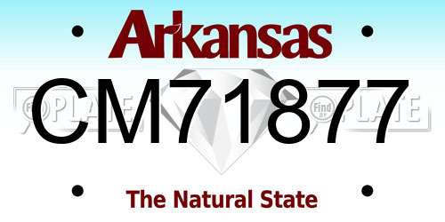 CM71877 Arkansas License Plate