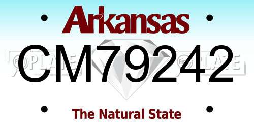 CM79242 Arkansas License Plate