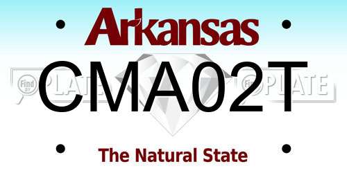 CMA02T Arkansas License Plate