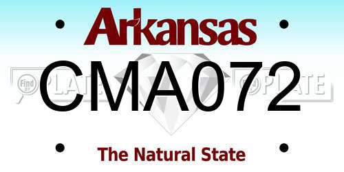 CMA072 Arkansas License Plate