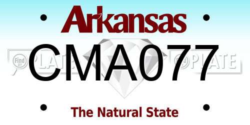 CMA077 Arkansas License Plate