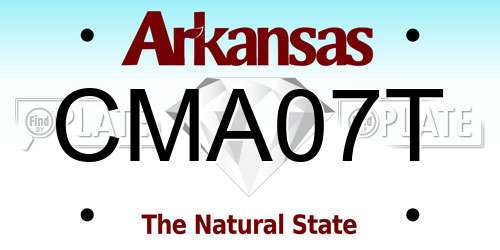 CMA07T Arkansas License Plate