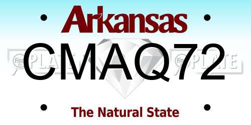 CMAQ72 Arkansas License Plate