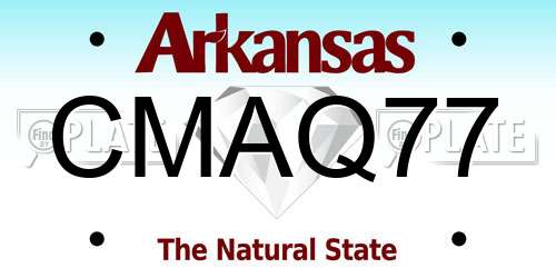 CMAQ77 Arkansas License Plate