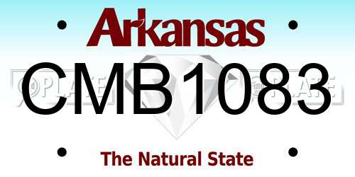 CMB1083 Arkansas License Plate