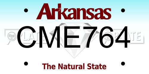 CME764 Arkansas License Plate