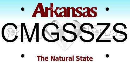 CMGSSZS Arkansas License Plate