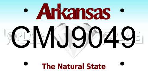CMJ9049 Arkansas License Plate
